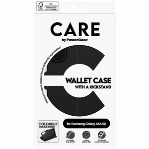 CARE by PanzerGlass Feature Wallet Kickstand Ümbris jaoks Samsung Galaxy A56 5G - Must