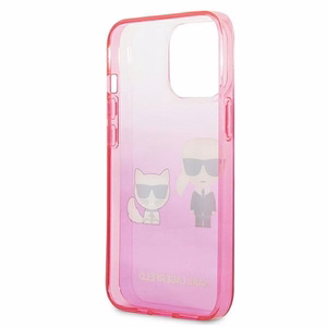 Чехол Karl Lagerfeld для iPhone 13 Pro KLHCP13LTGKCP (K Choupette Centered) градиент розовый