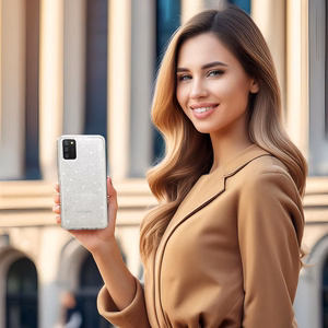 Crystal Glitter Ümbris jaoks Samsung Galaxy A02S Hõbedane