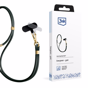 3mk EasyClip Elite telefoni kaelapael, Evergreen (kuldsed detailid)