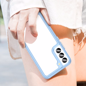 Outer Space Case for Samsung Galaxy S23+ cover with a flexible frame blue
