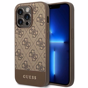 Guess GUHCP14LG4GLBR iPhone 14 Pro 6.1" pruun/pruun kõva korpus 4G Stripe Collection