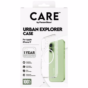CARE by PanzerGlass Flagship Urban Explorer Ümbris w. Valge MagSafe jaoks iPhone 17 - Läbipaistev
