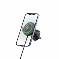 Forever autohoidja õhuventilaatorile MACH-300 magnetiline traadita laadimisega must Qi2 15W