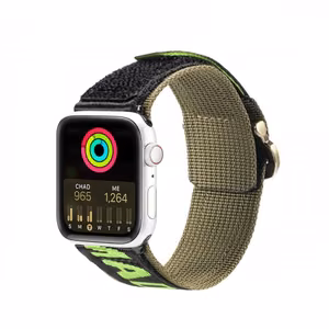 Band Dux Ducis "Outdoor" jaoks Apple Watch 42mm/44mm/45mm Must / Roheline