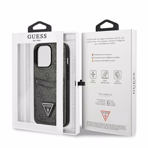 Guess GUHCP13LP4TPK iPhone 13 Pro / 13 6.1" чёрный/чёрный жёсткий чехол 4G Triangle Logo Cardslot