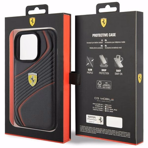 Ferrari Twist Metal Logo чехол для iPhone 15 Pro - чёрный