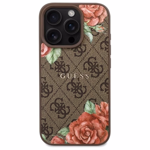 Guess GUHMP16XP4ROPEMCW iPhone 16 Pro Max 6.9" коричневый/коричневый жёсткий чехол 4G Flowers Print MagSafe