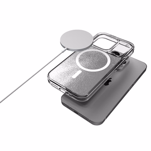 STM Relax Sand MagSafe ümbris seadmele iPhone 15 Pro Max, läbipaistev ja valge