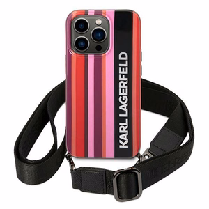 Karl Lagerfeld KLHCP14XSTSTP iPhone 14 Pro Max 6.7 "hardcase roosa / roosa Color Stripes Strap