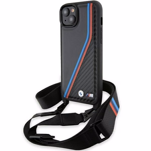 BMW M Edition Carbon Tricolor Lines & Strap ümbris jaoks iPhone 15 Plus / 14 Plus - must