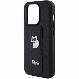 Karl Lagerfeld Gripstand Saffiano Choupette Pins ümbris jaoks iPhone 14 Pro Max - must