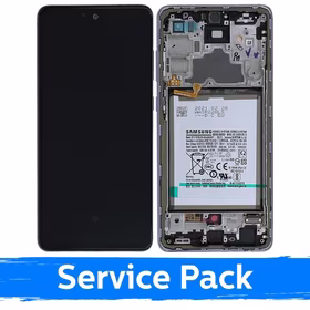 LCD ekraan ühilduv Samsung A725 A72 raamiga / Awesome Violet / (Service Pack) +AKU SEES