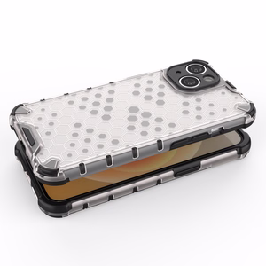 Honeycomb ümbris iPhone 14 soomustatud hübriidkate läbipaistev