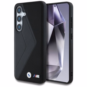 BMW Leather Oversized Stripes MagSafe ümbris jaoks Samsung Galaxy S25 - must