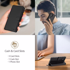 Tech-Protect Wallet Ümbris jaoks Samsung Galaxy A36 5G - Matte must