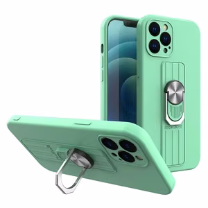 Ring Case silikoonist ümbris koos sõrmejäljega ja statiiviga Samsung Galaxy S21 Ultra 5G mündi jaoks