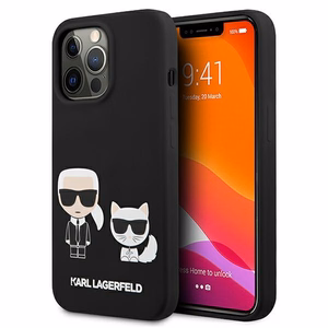 Karl Lagerfeld KLHCP13LSSKCK iPhone 13 Pro / 13 6.1" kõvakott must/must Silikoon Karl & Choupette