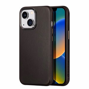 Dux Ducis Napoli ümbris iPhone 14 Plus nahast ümbris (MagSafe ühilduv) Tumepruun