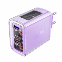 Acefast Laadija GaN 65W 3 ports (1xUSB, 2xUSB C) purple (A45)