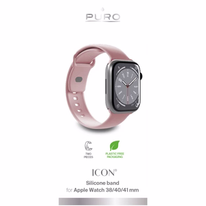 Силиконовый ремешок Puro Icon для Apple Watch 38 / 40 / 41 мм - розовый (2 шт.)