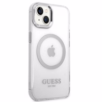 Guess GUHMP14SHTRMS iPhone 14 6.1" hõbedane/hõbedane hard ümbris Metal Outline Magsafe