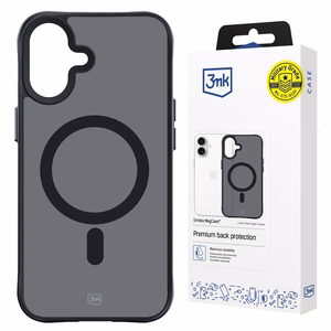 3mk Smoke MagCase with MagSafe jaoks iPhone 16 - semi-läbipaistev