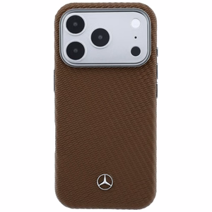 Mercedes nahk MagSafe ümbris iPhone 17 Pro Max puiduefektiga - pruun