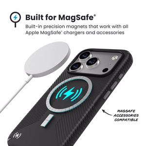Speck Presidio2 Grip MagSafe ümbris seadmele iPhone 17 Pro, Black / Slate Grey värvitoonis
