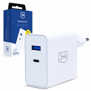 3mk FlowPower 45W 1A1C PD3.0 QC4+ seinalaadija - valge