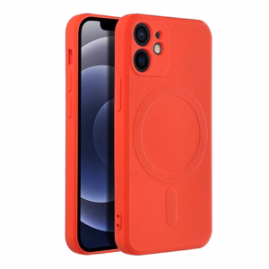 Чехол для iPhone 12 Mini силиконовый Mag Cover совместимый с MagSafe красный