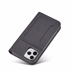 Magnetkaardi ümbris iPhone 12 Pro pouch kaardi rahakoti kaardihoidja must