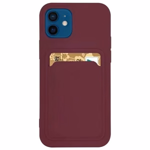 Kaardiümbris Silikoonist rahakotiümbris koos kaardipesaga dokumendid Xiaomi Redmi 10X 4G / Xiaomi Redmi Note 9 Burgundy