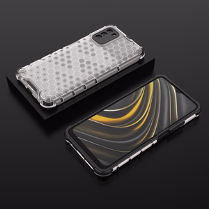 Honeycomb Case kaitsekate TPU kaitserauaga Xiaomi Poco M3 läbipaistev