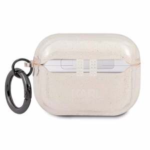 Karl Lagerfeld Glitter Karl's Head Case for AirPods Pro - Gold