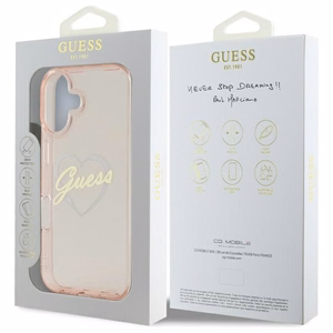 Guess IML Heart iPhone 16 Ümbris - roosa