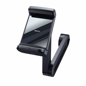 Autohoidja Baseus BackSeat Holder must (juhtmevaba laadimine 15W) (mitte magnetiline / autoistemele)