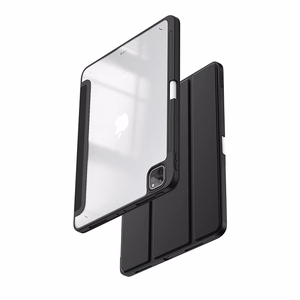 Crong PrimeFolio kaanega ümbris seadmele iPad Air 11" (2026–2024) / iPad Air 10.9" (5. / 4. põlvkond) / iPad Pro 11" (2022–2021), Apple Pencili hoidikuga, must ja läbipaistev