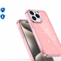 Glitter Ümbris jaoks iPhone 16 Pro - roosa with glitter