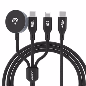 Apple Watch Dudao A12Max+ PD 100W 3in1 Laadija Kaabel: USB-C Lightning 1.2m - must