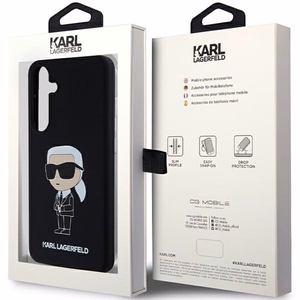 Karl Lagerfeld Silicone Ikonik ümbris jaoks Samsung Galaxy S24+ - must