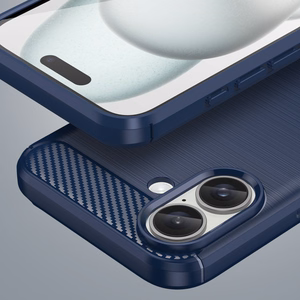 Carbon Ümbris jaoks iPhone 16 Plus - Sinine
