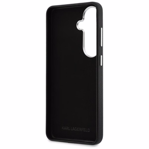 Karl Lagerfeld Grained Signature Metal Resin Logo Case for Samsung Galaxy S26 - Black