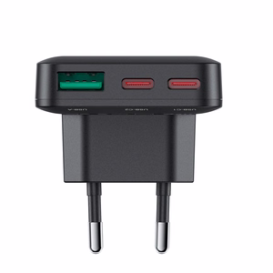 Acefast A100 65W GaN 2 USB-C+ USB-A Laadija Ultra Slim - must