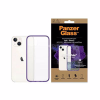 PanzerGlass ClearCase antibacterial ümbris with Military Grade certificate jaoks iPhone 13 / 14 / 15 - läbipaistev lilla