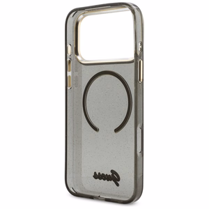 Guess IML Glitters Script Rihm MagSafe ümbris for iPhone 17 Pro Max - must