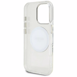 Guess IML Metal Colored Circle Classic Logo MagSafe ümbris jaoks iPhone 16 Pro Max - valge