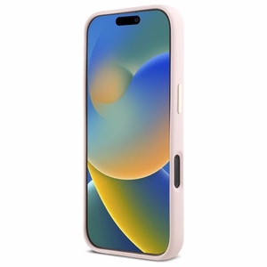Guess Silicone Script Metal Logo & Frame iPhone 16 Pro Ümbris - roosa
