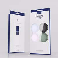 Dux Ducis 4tk komplekt Silikoonist paindlik kate võtmehoidja aasale Apple AirTag (must / roheline / roosa / sinine)