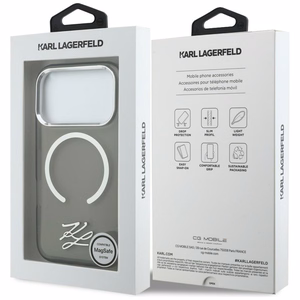 Karl Lagerfeld IML KL Script Logo MagSafe Ümbris for iPhone 17 Pro Max - must